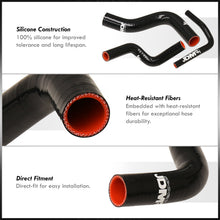 Load image into Gallery viewer, Honda Civic 1992-2000 D-Series D15 D16 SOHC Silicone Radiator & Heater Hoses Set Black