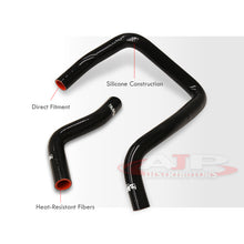 Load image into Gallery viewer, Honda Civic 1992-2000 D-Series D15 D16 SOHC Silicone Radiator Hoses Black