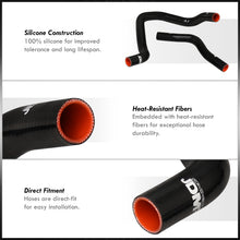 Load image into Gallery viewer, Honda Civic 1992-1995 / Del Sol 1993-1997 B-Series B16A Silicone Radiator Hoses Black