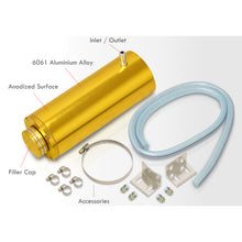 Load image into Gallery viewer, Universal 8" Cylinder 800ML Radiator Tank Gold with Polished Ring Cap