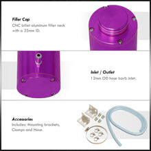 Load image into Gallery viewer, Universal 8" Cylinder 800ML Radiator Tank Purple with Polished Ring Cap