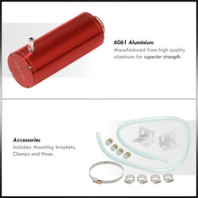 Load image into Gallery viewer, Universal 8" Cylinder 800ML Radiator Tank Red with Polished Ring Cap