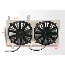 Load image into Gallery viewer, Acura Integra 1994-2001 M/T Aluminum Radiator Dual Fan Shroud