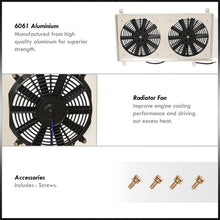 Load image into Gallery viewer, Honda Prelude 1997-2001 M/T Aluminum Radiator Dual Fan Shroud