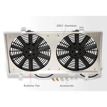 Load image into Gallery viewer, Nissan Sentra 200SX 1.6L 1991-1999 M/T Aluminum Radiator Dual Fan Shroud
