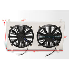 Load image into Gallery viewer, Mitsubishi 3000GT 1991-1999 / Dodge Stealth 1991-1999 M/T Aluminum Radiator Dual Fan Shroud