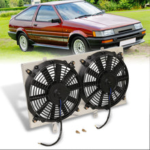 Load image into Gallery viewer, Toyota Corolla AE86 1984-1987 Aluminum Radiator Dual Fan Shroud