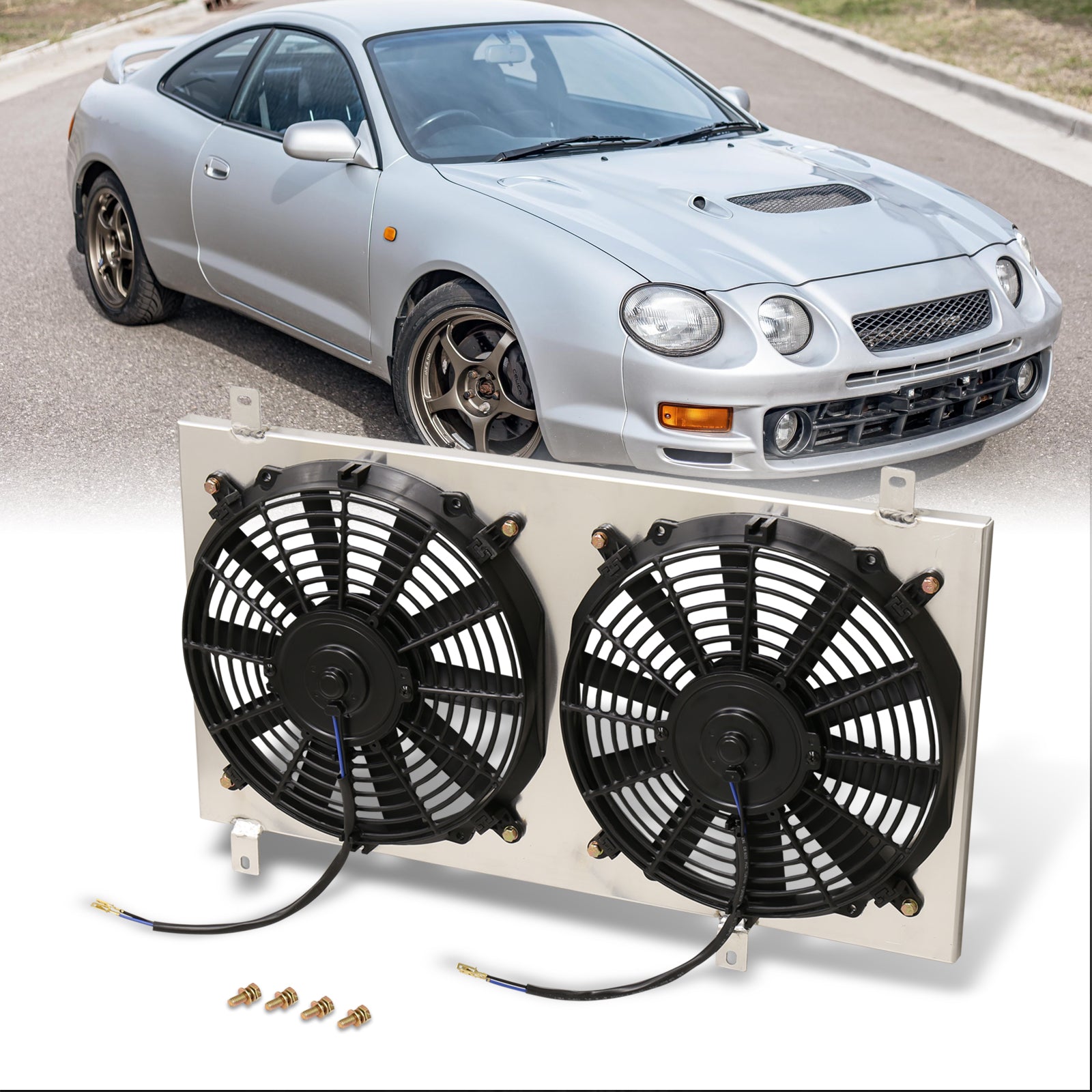 Toyota Celica GT4 1994-1999 M/T Aluminum Radiator Dual Fan Shroud