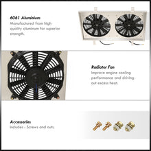 Load image into Gallery viewer, Nissan 240SX S14 KA24DE 1995-1998 M/T Aluminum Radiator Dual Fan Shroud