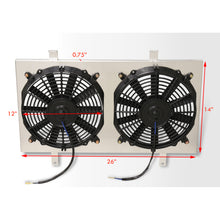 Load image into Gallery viewer, Nissan 240SX S14 KA24DE 1995-1998 M/T Aluminum Radiator Dual Fan Shroud