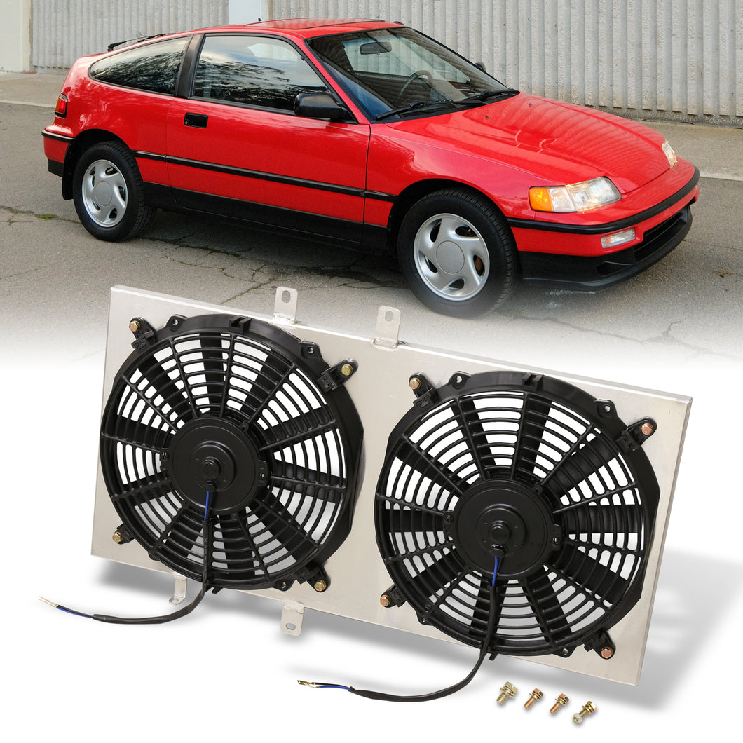 Honda CRX 1988-1991 M/T Aluminum Radiator Dual Fan Shroud