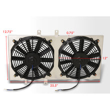 Load image into Gallery viewer, Honda CRX 1988-1991 M/T Aluminum Radiator Dual Fan Shroud