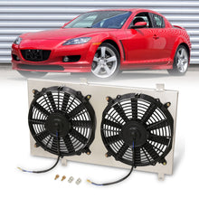 Load image into Gallery viewer, Mazda RX8 2004-2008 Aluminum Radiator Dual Fan Shroud