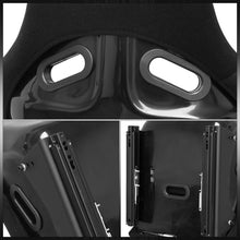 Load image into Gallery viewer, Universal SPG Style Bucket Racing Seats + Sliders Black Cloth