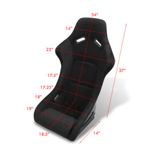 Load image into Gallery viewer, Universal SPG Style Bucket Racing Seats + Sliders Black Cloth