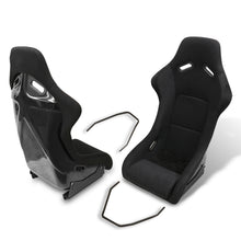 Load image into Gallery viewer, Universal SPG Style Bucket Racing Seats + Sliders Black Cloth