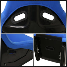 Load image into Gallery viewer, Universal SPG Style Bucket Racing Seats + Sliders Blue Cloth