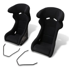 Load image into Gallery viewer, Universal ProRacer Style Bucket Racing Seats + Sliders Black Cloth
