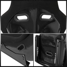 Load image into Gallery viewer, Universal Low Max Style Bucket Racing Seats + Sliders Black Cloth
