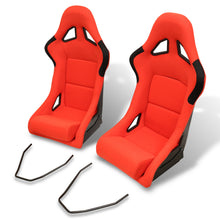 Load image into Gallery viewer, Universal K110 Bucket Racing Seats + Sliders Red Cloth