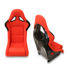 Load image into Gallery viewer, Universal K110 Bucket Racing Seats + Sliders Red Cloth