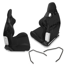 Load image into Gallery viewer, Universal Cuga Style Reclinable Racing Seats + Sliders Black Cloth