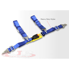 Load image into Gallery viewer, Universal 4 Point 2" Racing Seat Harness Belts Blue with Yellow Strap