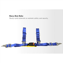 Load image into Gallery viewer, Universal 4 Point 2" Racing Seat Harness Belts Pair Blue with Yellow Strap