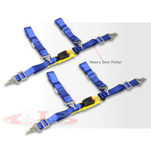 Load image into Gallery viewer, Universal 4 Point 2" Racing Seat Harness Belts Pair Blue with Yellow Strap