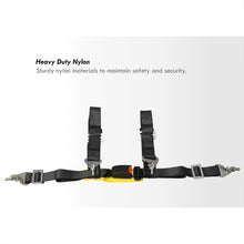 Load image into Gallery viewer, Universal 4 Point 2" Racing Seat Harness Belts Pair Black with Yellow Strap
