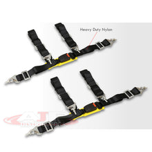 Load image into Gallery viewer, Universal 4 Point 2" Racing Seat Harness Belts Pair Black with Yellow Strap