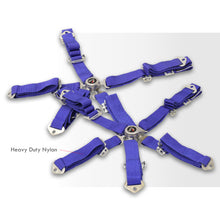 Load image into Gallery viewer, Universal TWE 5 Point Camlock 2" Racing Seat Harness Belts Pair Blue