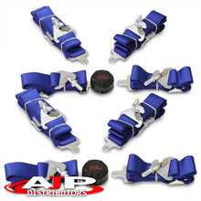 Load image into Gallery viewer, Universal 4 Point Camlock 2&quot; Racing Seat Harness Belts Pair Blue
