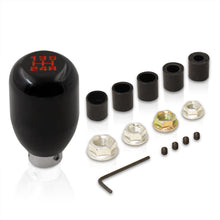 Load image into Gallery viewer, Universal 5 Speed M8 M10 M12 Type-R Style Shift Knob Black with Red Lettering
