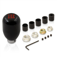 Load image into Gallery viewer, Universal 5 Speed M8 M10 M12 Type-R Style Shift Knob Black with Red Lettering