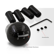 Load image into Gallery viewer, Universal 5 Speed M8 M10 M12 Ball Shift Knob Black Carbon Fiber