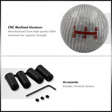 Load image into Gallery viewer, Universal 5 Speed M8 M10 M12 Ball Shift Knob Silver Carbon Fiber
