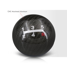 Load image into Gallery viewer, Universal 5 Speed M10x1.5 Ball Shift Knob Black Carbon Fiber with Blue Rings