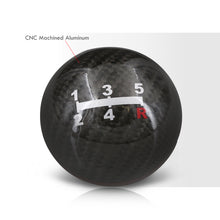 Load image into Gallery viewer, Universal 5 Speed M10x1.5 Ball Shift Knob Black Carbon Fiber with Red Rings