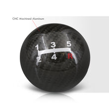 Load image into Gallery viewer, Universal 5 Speed M10x1.5 Ball Shift Knob Black Carbon Fiber with Black Rings