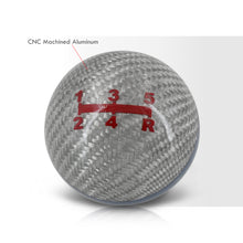 Load image into Gallery viewer, Universal 5 Speed M10x1.5 Ball Shift Knob Silver Carbon Fiber with Blue Rings