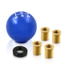 Load image into Gallery viewer, Universal 5 Speed M8 M10 M12 Ball Shift Knob Blue with White Lettering