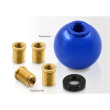 Load image into Gallery viewer, Universal 5 Speed M8 M10 M12 Ball Shift Knob Blue with White Lettering