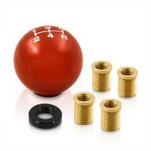 Load image into Gallery viewer, Universal 5 Speed M8 M10 M12 Ball Shift Knob Orange with White Lettering