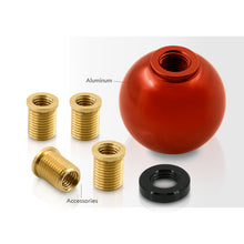 Load image into Gallery viewer, Universal 5 Speed M8 M10 M12 Ball Shift Knob Orange with White Lettering
