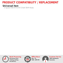 Load image into Gallery viewer, Universal 5 Speed M8 M10 M12 Ball Shift Knob Orange with White Lettering