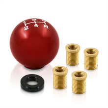 Load image into Gallery viewer, Universal 5 Speed M8 M10 M12 Ball Shift Knob Red with White Lettering