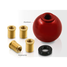 Load image into Gallery viewer, Universal 5 Speed M8 M10 M12 Ball Shift Knob Red with White Lettering