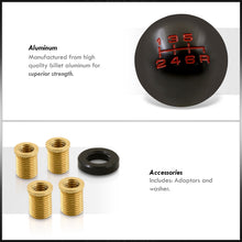 Load image into Gallery viewer, Universal 6 Speed M8 M10 M12 Ball Shift Knob Black with Red Lettering