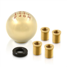 Load image into Gallery viewer, Universal 6 Speed M8 M10 M12 Ball Shift Knob 24K Gold with Red Lettering